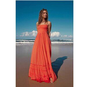Free People Endless Summer Extratropical Maxi Dress Orange Size XL